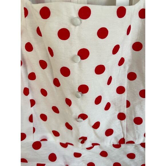 Anthropologie Endless Rose Woman Red And White Polka Dot Ruffle Dress, S… - Picture 10 of 13